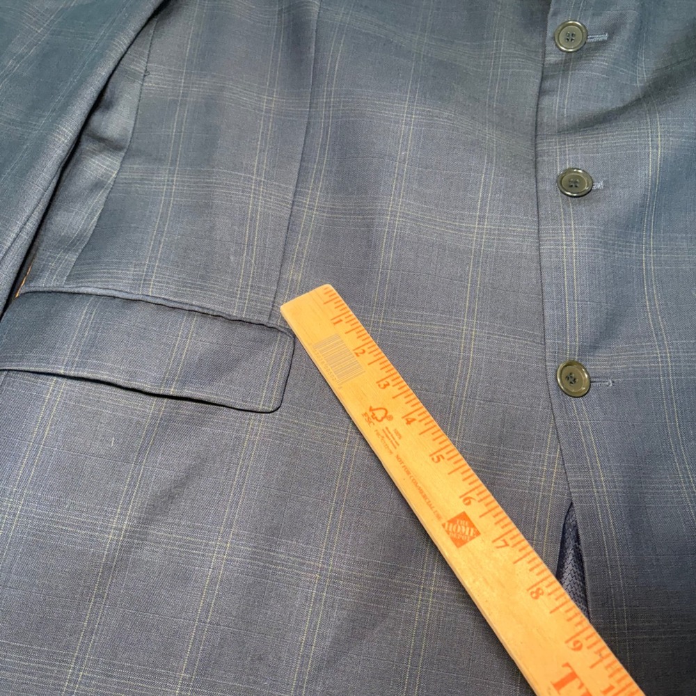 Zanetti Mens 52R Blue Plaid Blazer Angelico Super 130s Wool Sport Coat Italy - Picture 11 of 11